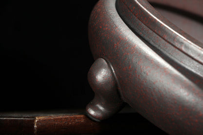 Round Chinese Yixing Zisha Shohin Literati Bunjin Bonsai Pot 6.5''x6.5''x2.75''