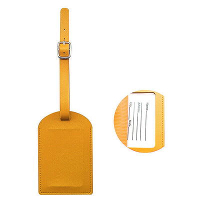 Travel Leather PU Luggage Tags Suitcase ID Card Name Label Baggage Address Tag