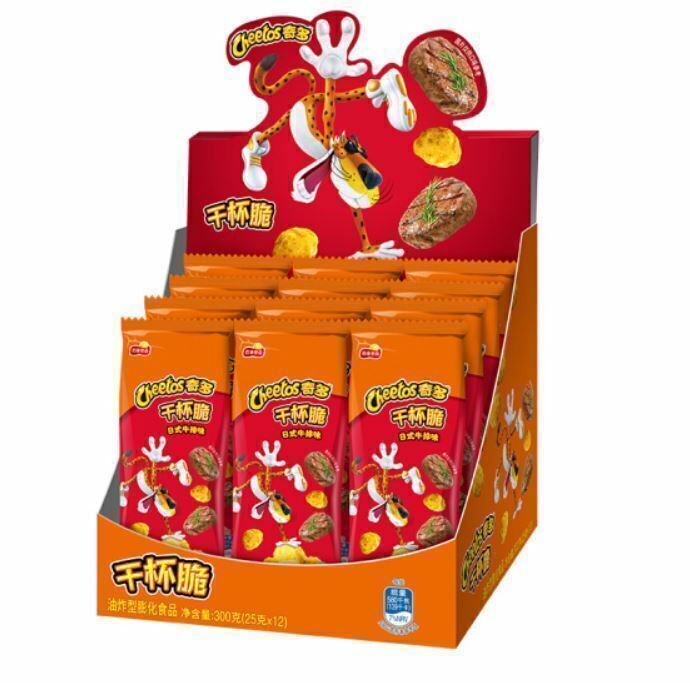 Cheetos Corn Cob Puffs Japanese Steak Flavored Chips 25g*24 奇多干杯脆粟米粒25g*24包