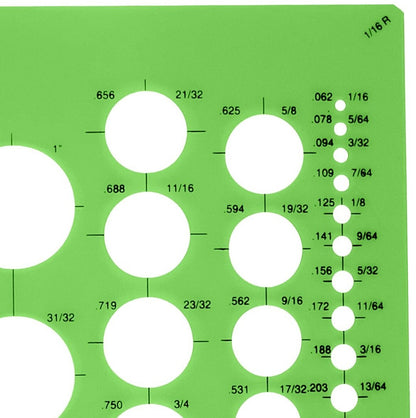 Westcott Small Circles Template - Diameters ranging from 1/16" to 1" (T-800)