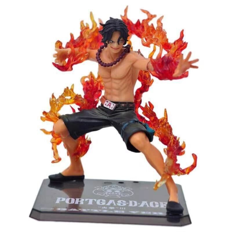 Anime One Piece Portgas D Ace Battle Fire PVC Action Figures Collectible Model
