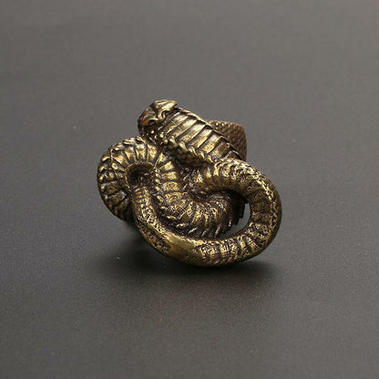 Antique Solid copper cobra figurine brass statue bronze snake sculpture tea pet