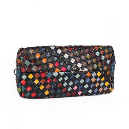 Polyester Retro Hand Woven Shell Bag Shoulder Purse Luxury Handbags 27*14*22 CM