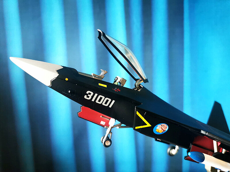 1:48 35CM AVIC China J-31 Stealth Fighter Plane Diecast Military Aircraft Model