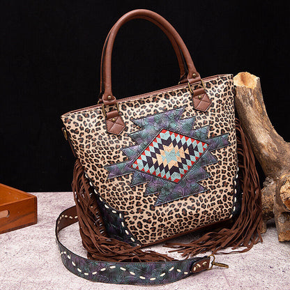 Retro Fashion Tassel PU Leather Shoulder Messenger Women's Bags Stock Tote Bags
