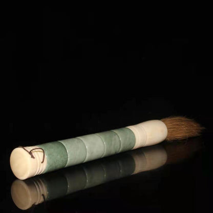 Collection Old Chinese Calligraphy Painting Inlaid Jades Large Brush/9