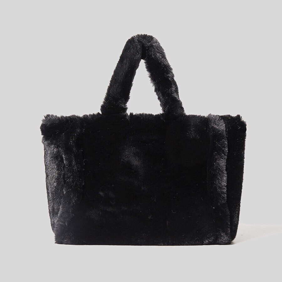 Faux Fur Tote Bag Women Handbags Fluffy Plush Lady Hand bags Winter Big Shopper