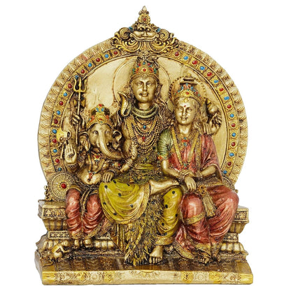 Hindu God Lord Shiva Parvati Shiv Parivar With Ganesh Statue Idol Figurine