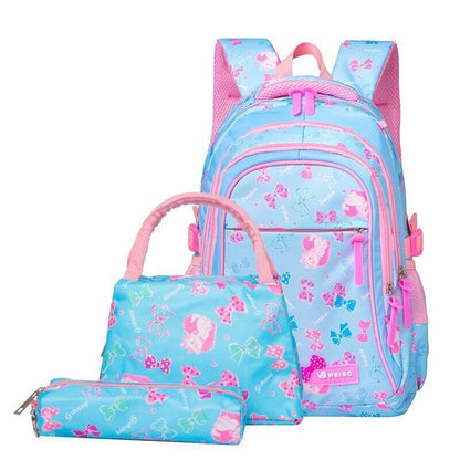 3pcs/set Print School Bags Girls Primary School Bags Kids Student Backpack