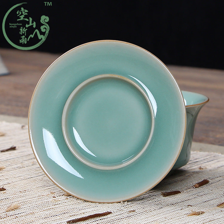 180ml Gaiwan Open Film Cover Bowl Longquan Celadon Kungfu Pot Tea Bowl Tea Cups