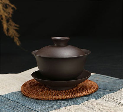 Gaiwan Chinese Yixing Zisha Gaiwan Tea Bowl Cover Lid Saucer Tea Cup 150ml Cup