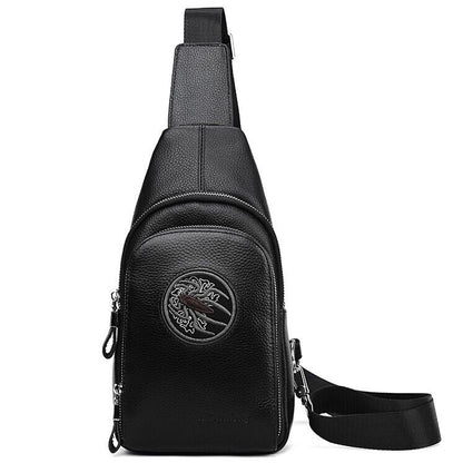 100% Genuine Leather Crossbody Bag Chest Bag Hiking Sling Backpack Shoulder Bag