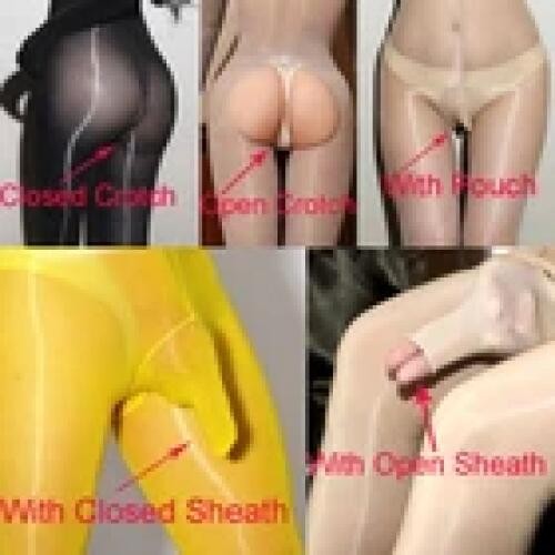 Unisex Oil Shiny Bodysuit Glossy Transparent Seamless Full Bodystocking Jumpsuit