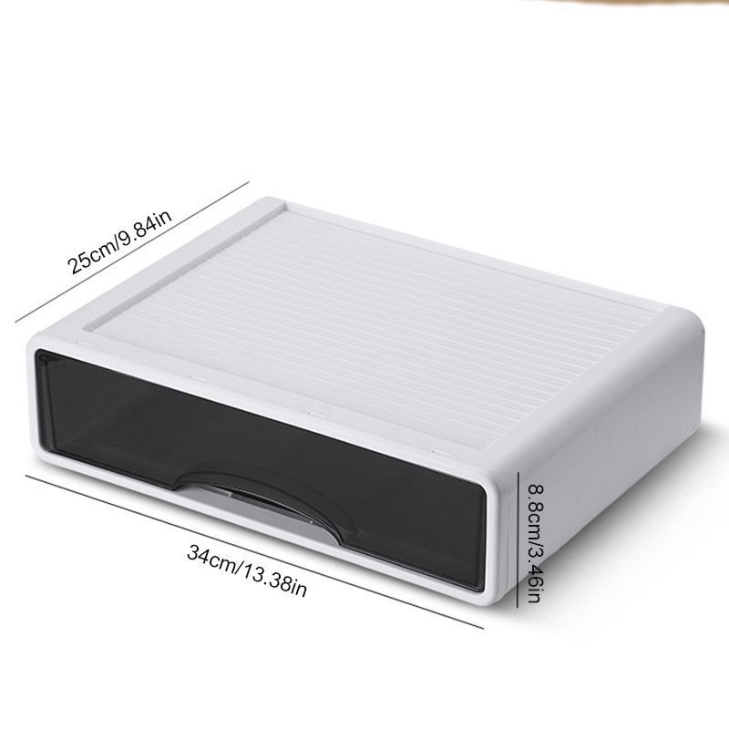 Desktop Storage Letter Plastic Gray Box Small Items Document Tray Home Organizer