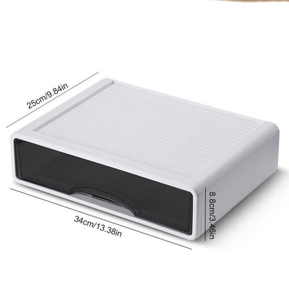 Desktop Storage Letter Plastic Gray Box Small Items Document Tray Home Organizer