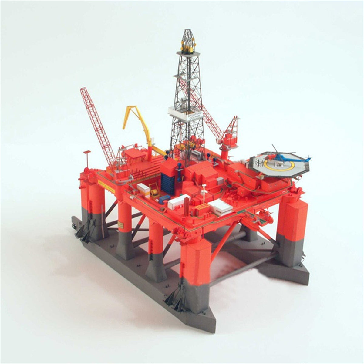 Unassembled 1:400 Paper Norwegian emi-Submersible Oil Drilling Platform Model