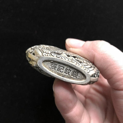 Vintage Chinese Silver Plated Copper Kylin Openwork Incense Sachet Collectible