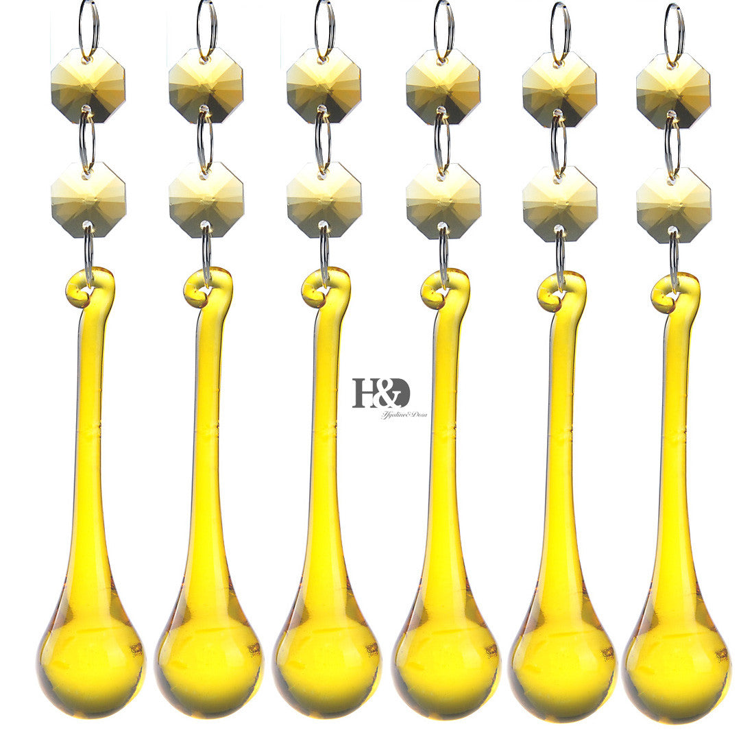 Crystal Glass Hanging Raindrops Lighting Ornament Chandelier Prism Part 5.3*0.8"