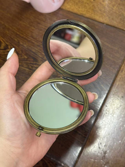 Ebony Wood Folding Mirror 7cm Magnifying Portable Travel Makeup Mirror for Women