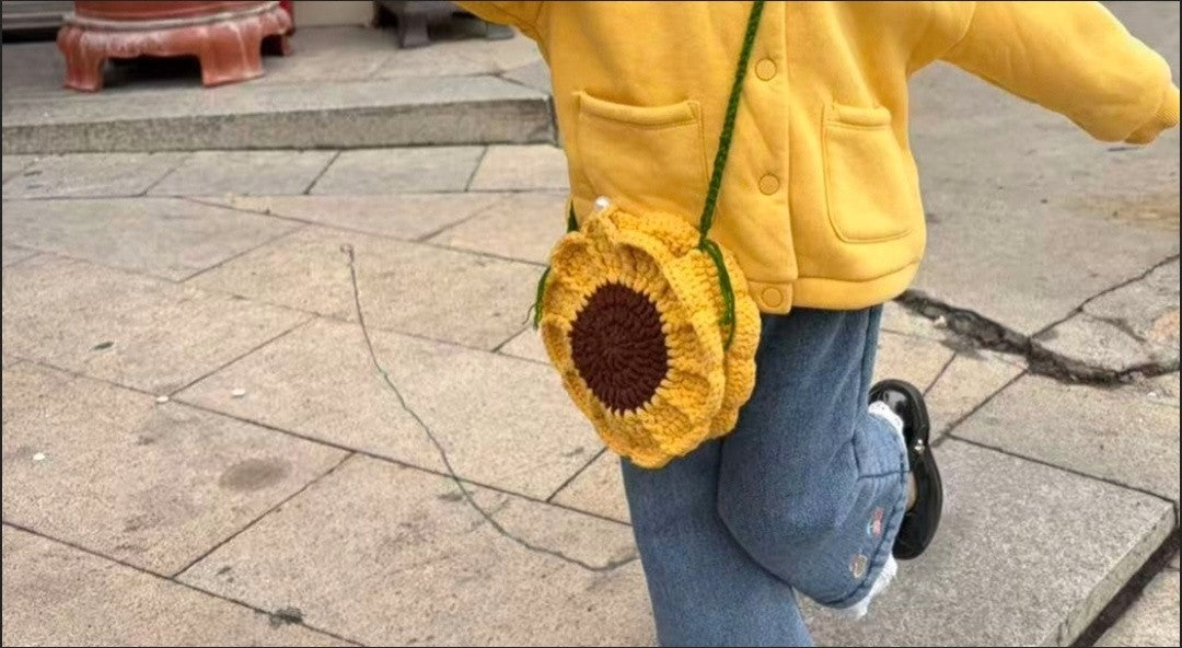 Handmade Crochet Sunflower Crossbody Bag - Gift Ready