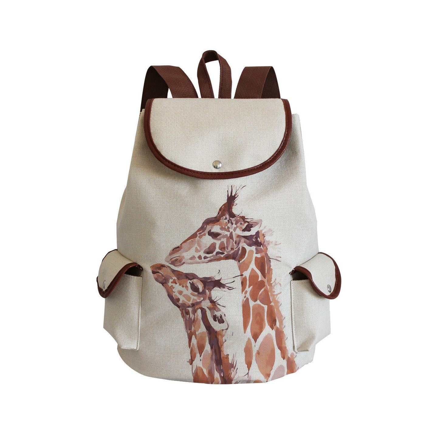 Large Traveling Backpack Watercolor Animal Print Purse Portable Traveling Bags