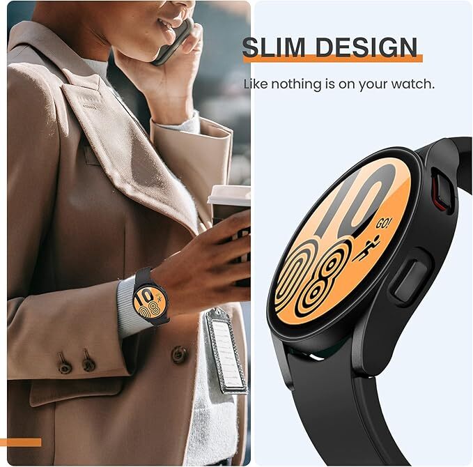 Samsung Galaxy Watch 4 5 6 7 FE 40/44 Tempered Glass Protector Screen Case Cover