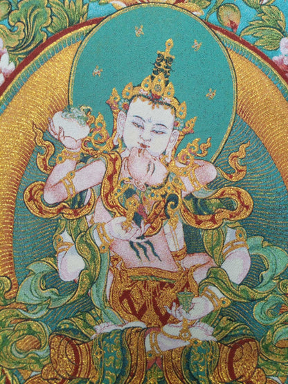36"*24" Tibet Tibetan Cloth Silk Vajrasattva Buddhist Deity Tangka Thangka Mural