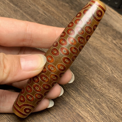 100×20MM Collect Tibetan Style Old Agate One Hundred Eight Eyes Dzi Bead Pendant