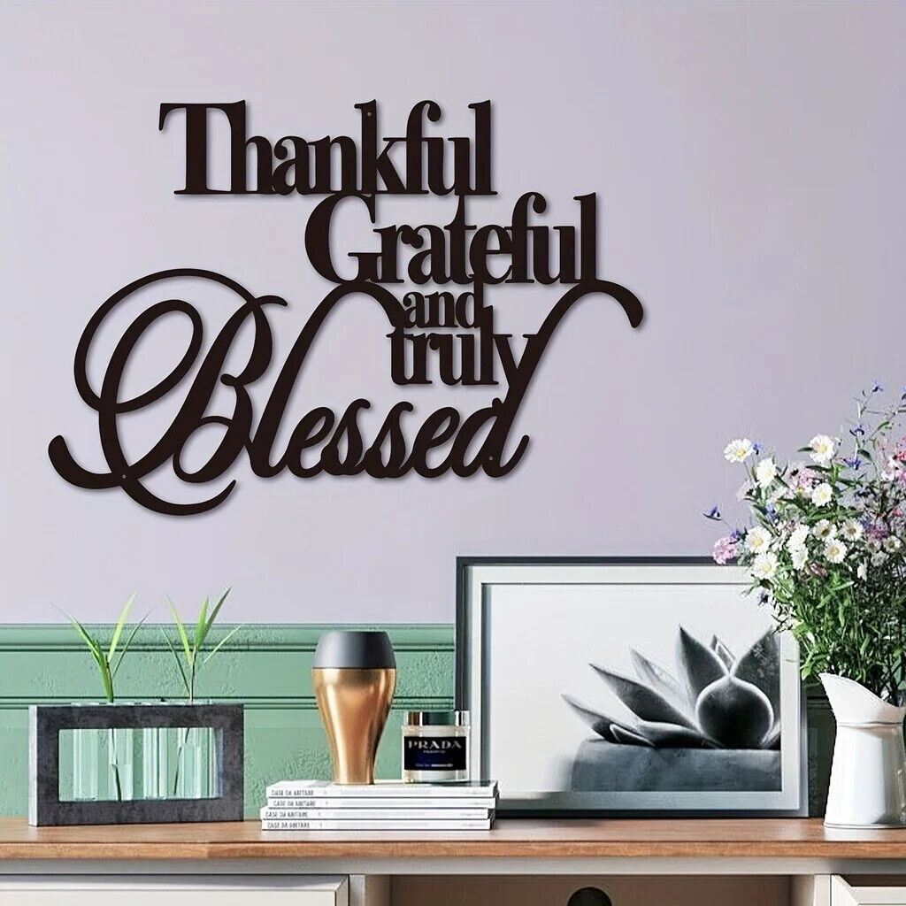 Thankful Grateful And Truly Blessed Metal Sign Personalized Wall Decor Wall Art