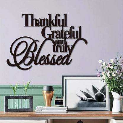 Thankful Grateful And Truly Blessed Metal Sign Personalized Wall Decor Wall Art