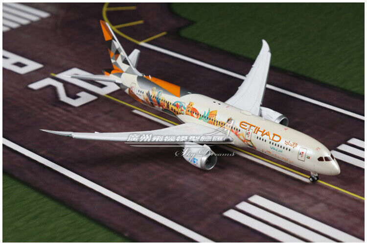 1:400 JC Wings ETIHAD BOEING 787-9 Passenger Airplane Flap Down Diecast Model