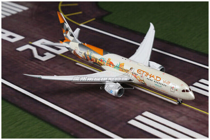 1:400 JC Wings ETIHAD BOEING 787-9 Passenger Airplane Flap Down Diecast Model