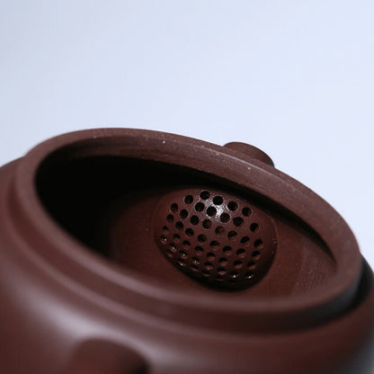 Original Ore Real Yixing Zisha Tea Pot Basket Shape Infuser Holes Marked Julun