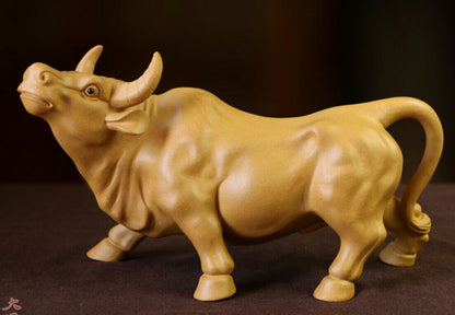 chinese yixing zisha tea pet OX decoration Cattle Yellow Duan Clay mascot cow