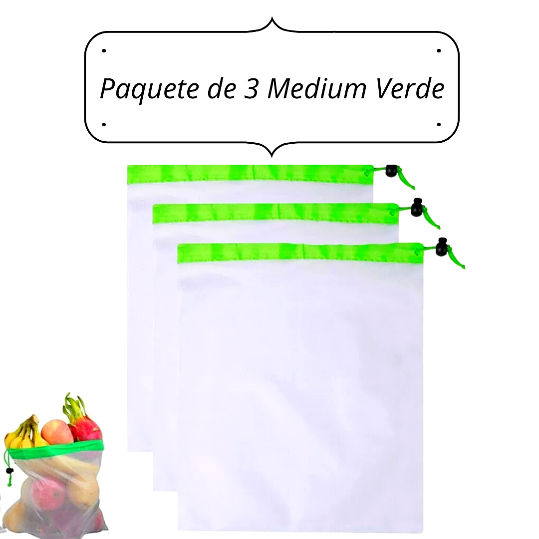 Bolsas Bags Mallas Para Cocina Juguetes Frutas Resistente Reutilizable 3Pz US