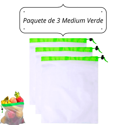 Bolsas Bags Mallas Para Cocina Juguetes Frutas Resistente Reutilizable 3Pz US