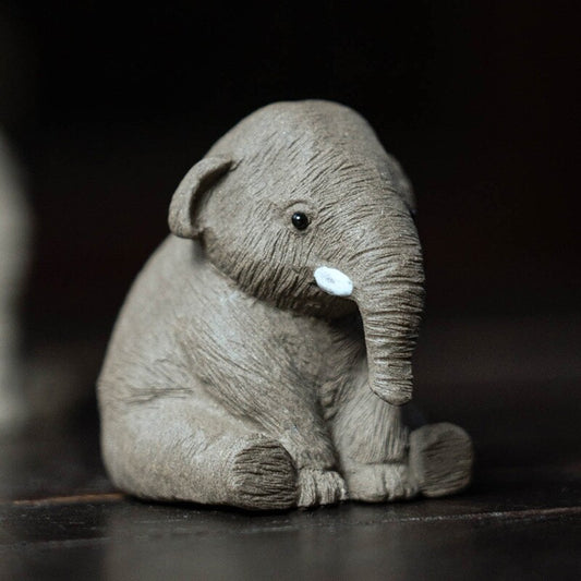 Elephant Statue Small Table Decoration Yixing Purple Sand Purple Clay Tea Pet