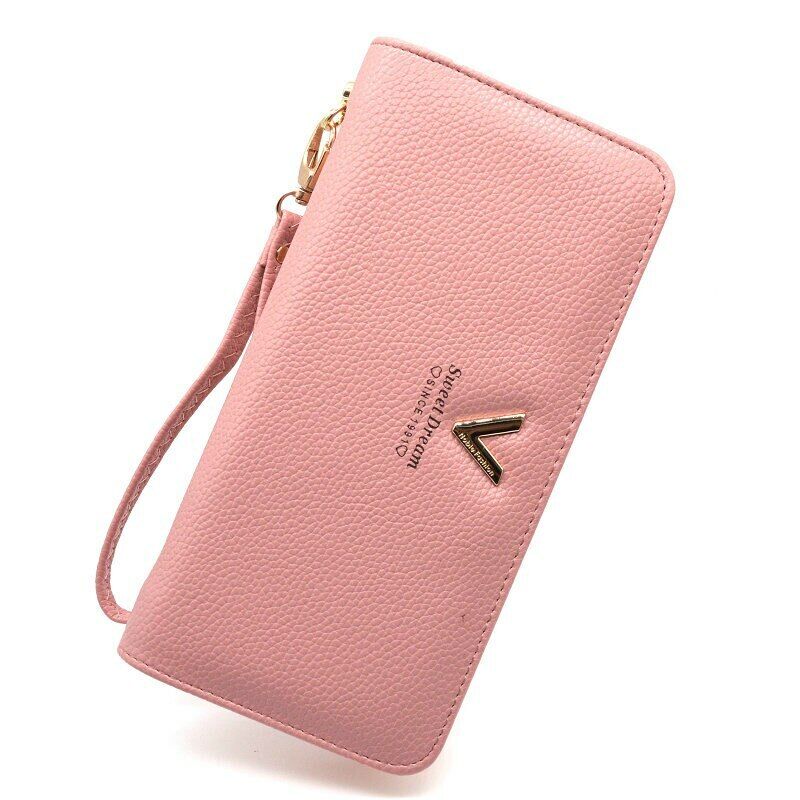Female Leather Purse Wallets WomenClutch Handbag Ladies Long Clamps Card Holder
