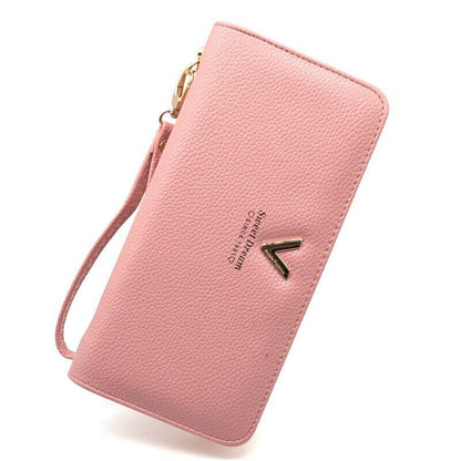 Female Leather Purse Wallets WomenClutch Handbag Ladies Long Clamps Card Holder