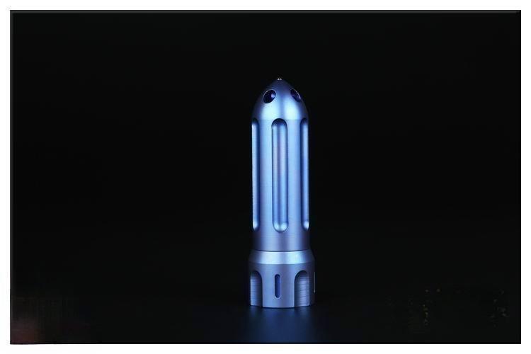 Titanium Alloy Rocket Shape Pill Case Holder Container Keychain Necklace Pendant