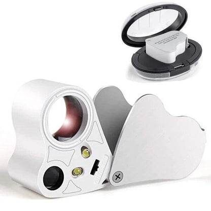30X 60X Jewelers Loupe Magnifier Jewelry Eye Loop Pocket Magnifying Glass Light