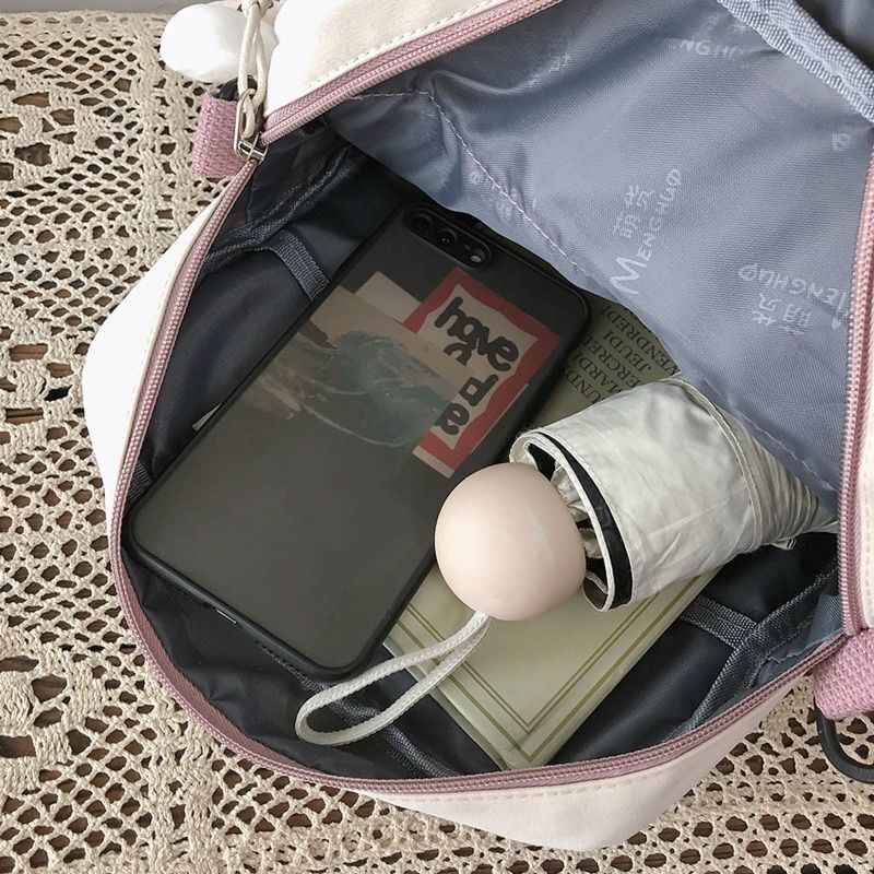 Small Backpack Nylon Bags Lightweight Zipper Bookbag Travel Rucksack 24*9*26 CM