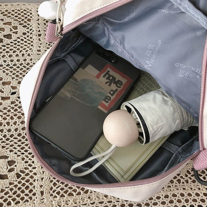 Small Backpack Nylon Bags Lightweight Zipper Bookbag Travel Rucksack 24*9*26 CM