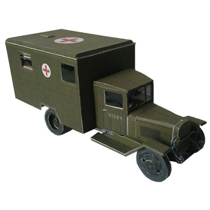 1:43 WWII Soviet Zis-44 Battlefield Ambulance Army Truck Paper Model Unassembled