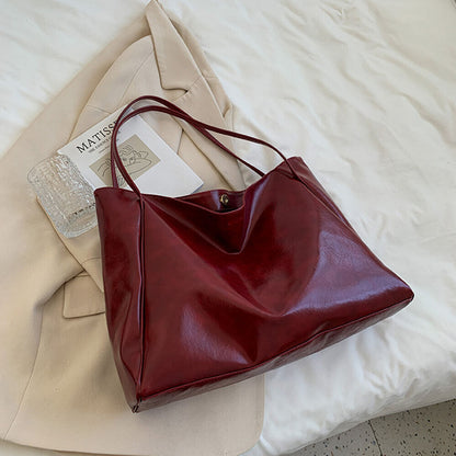 Large-capacity Soft Leather Shoulder Bag Tote Bag Bucket Bag Messenger Bag