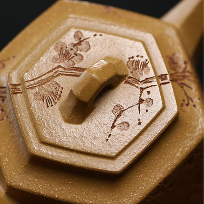 Original Ore Real Yixing Zisha Duan Clay Tea Pot Handmade Wintersweet Carved Pot