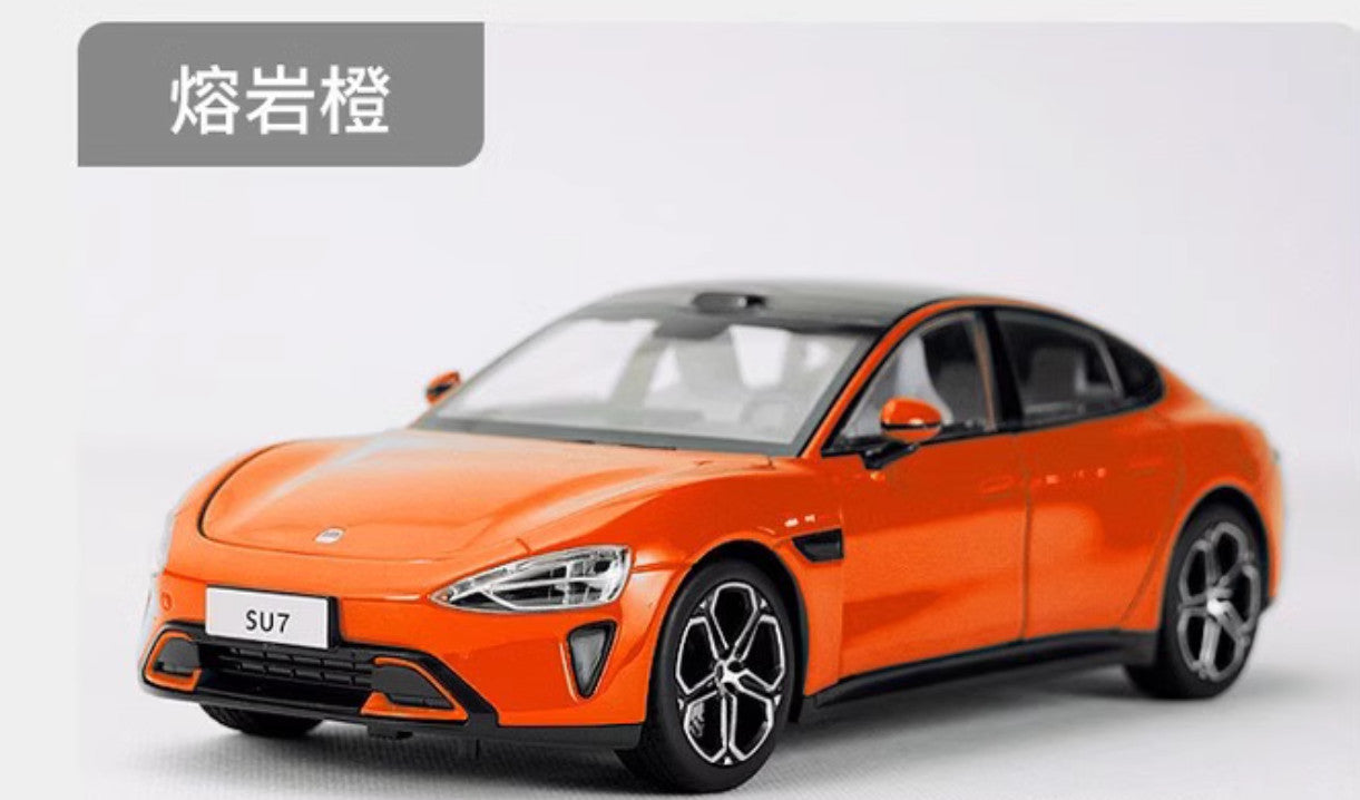 1:18 28CM Xiaomi Original Factory SU7 Car Vehicle Sedan Diecast Model Orange