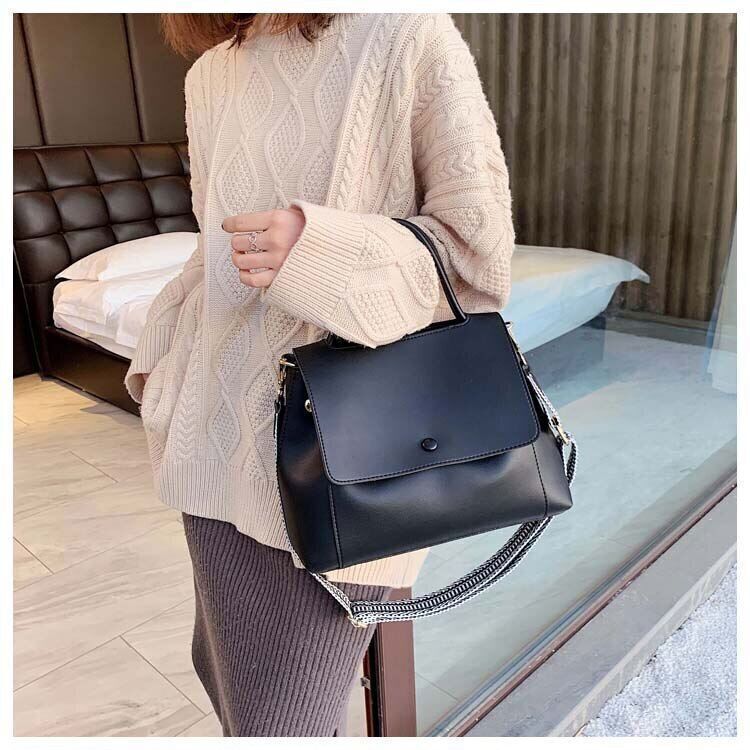 PU Leather Women Handbag High Winter Shoulder Crossbody Bag Travel Lady Blue Bag
