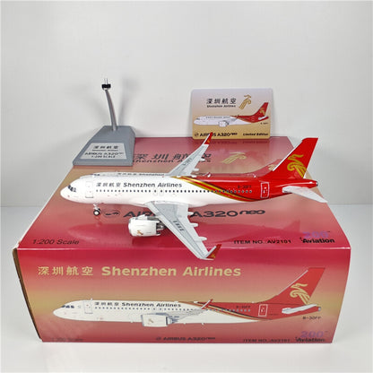 1:200 Aviation Shenzhen Airlines AIRBUS A320NEO Passenger Airplane Diecast Model