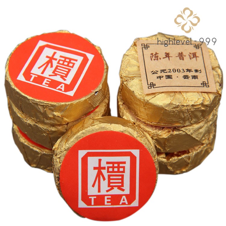 500G 2003 Puer Tea Mini Tuo Golden Cake Ripe Shu Old Chinese Tea -